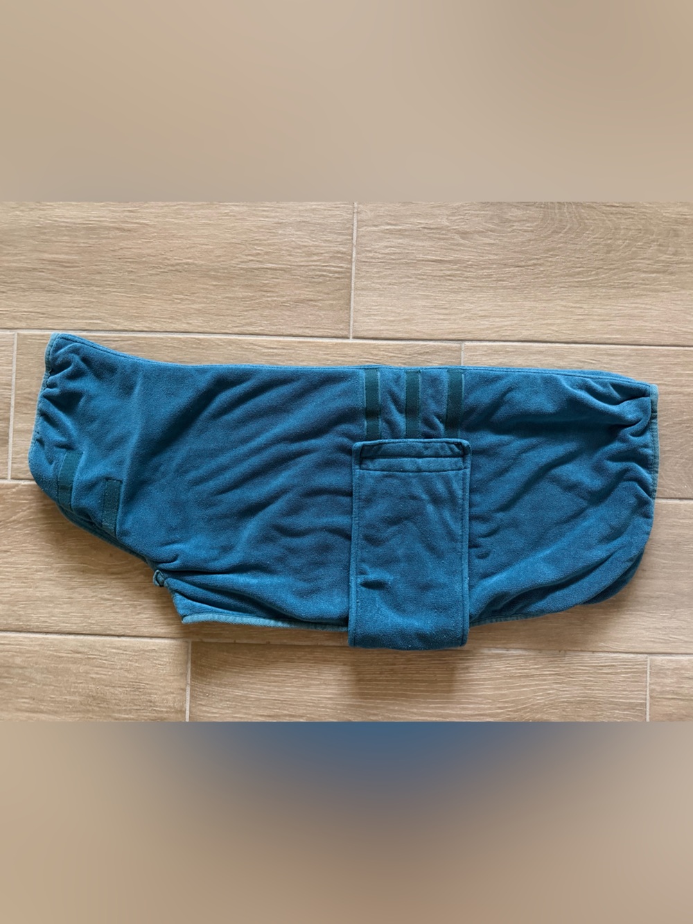 Dog microfiber bathe robe drying towel turquoise Velcro XL